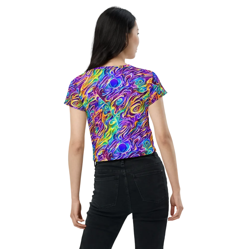 Chromatic Flame on Crop Tee — Back