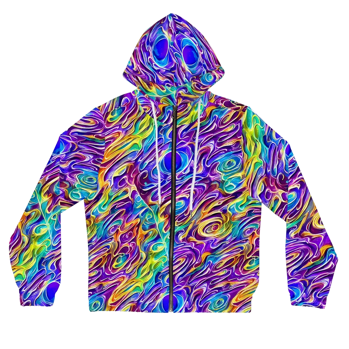 Chromatic Flame on Women's Full-Zip Hoodie — Front