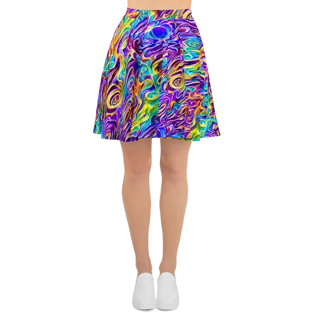 Chromatic Flame on Skater Skirt — Front