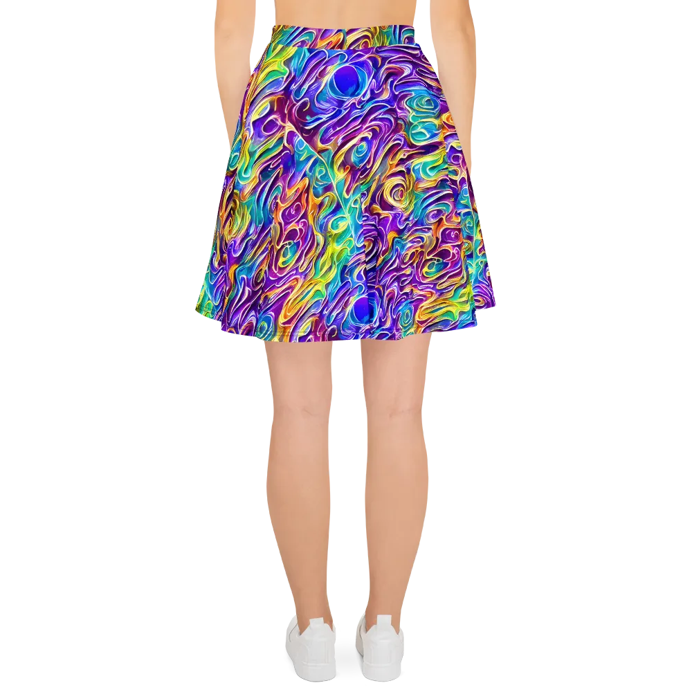 Chromatic Flame on Skater Skirt — Back