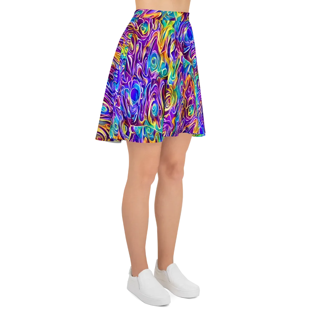 Chromatic Flame on Skater Skirt — Right