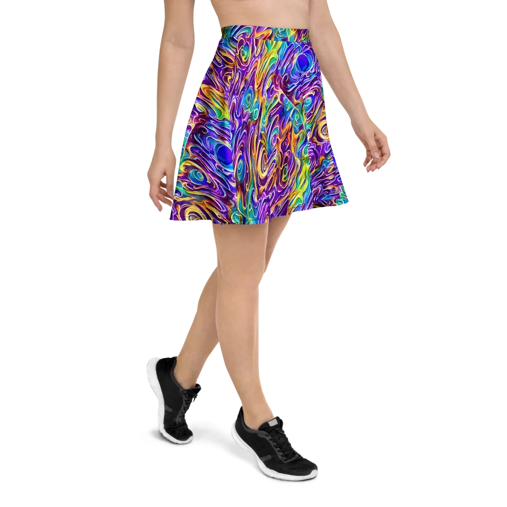 Chromatic Flame on Skater Skirt — Right