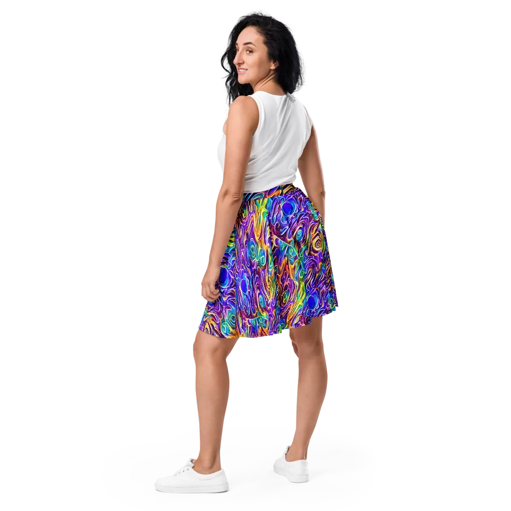 Chromatic Flame on Skater Skirt — Back