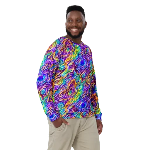 Chromatic Flame on a Sweatshirt