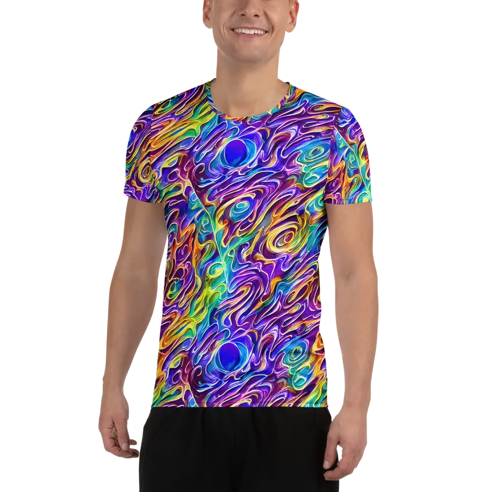 Chromatic Flame on Men's Athletic T-Shirt — Front