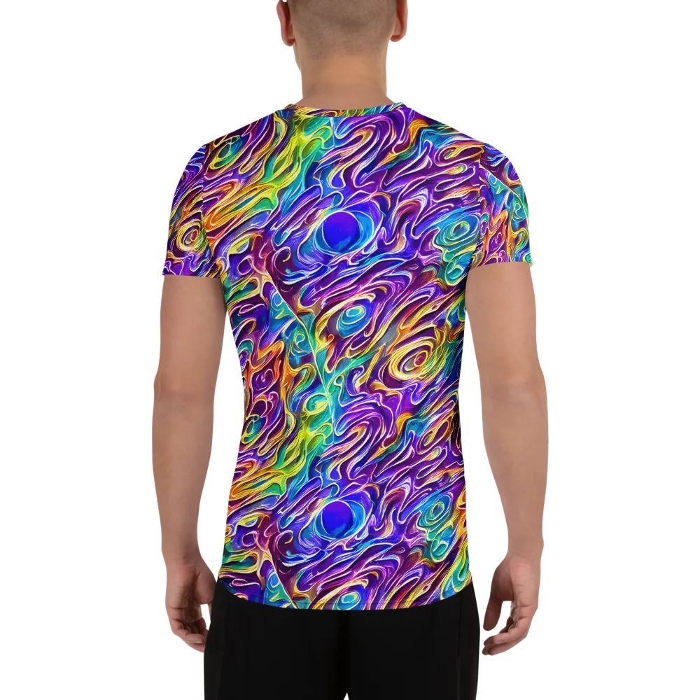 Chromatic Flame on Men's Athletic T-Shirt — Back
