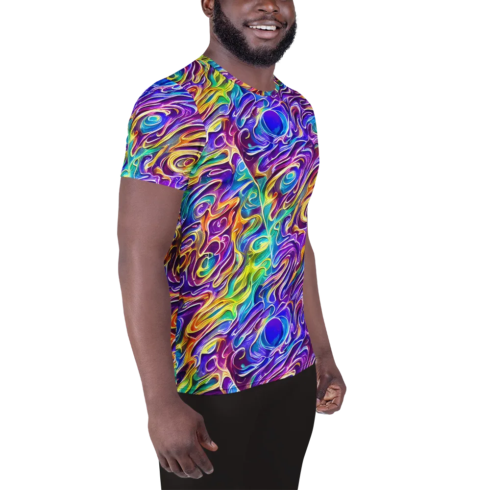 Chromatic Flame on Men's Athletic T-Shirt — Right