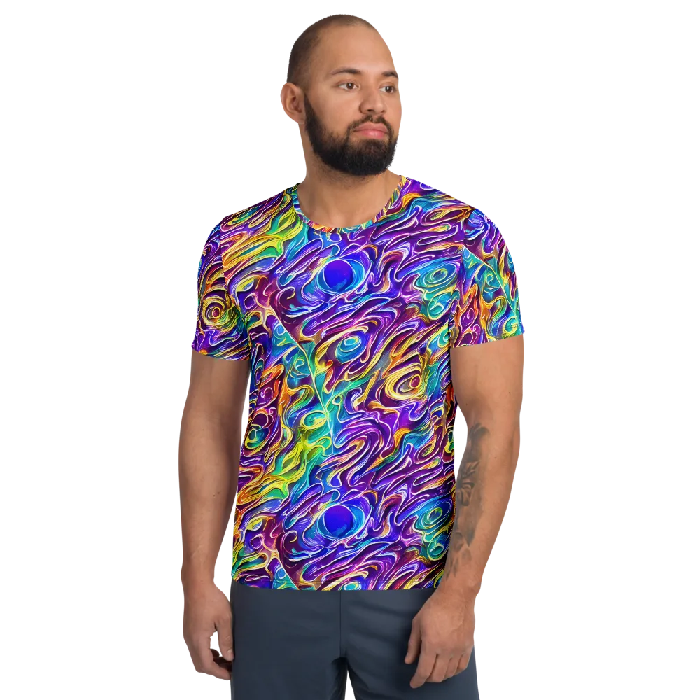 Chromatic Flame on Men's Athletic T-Shirt — Front