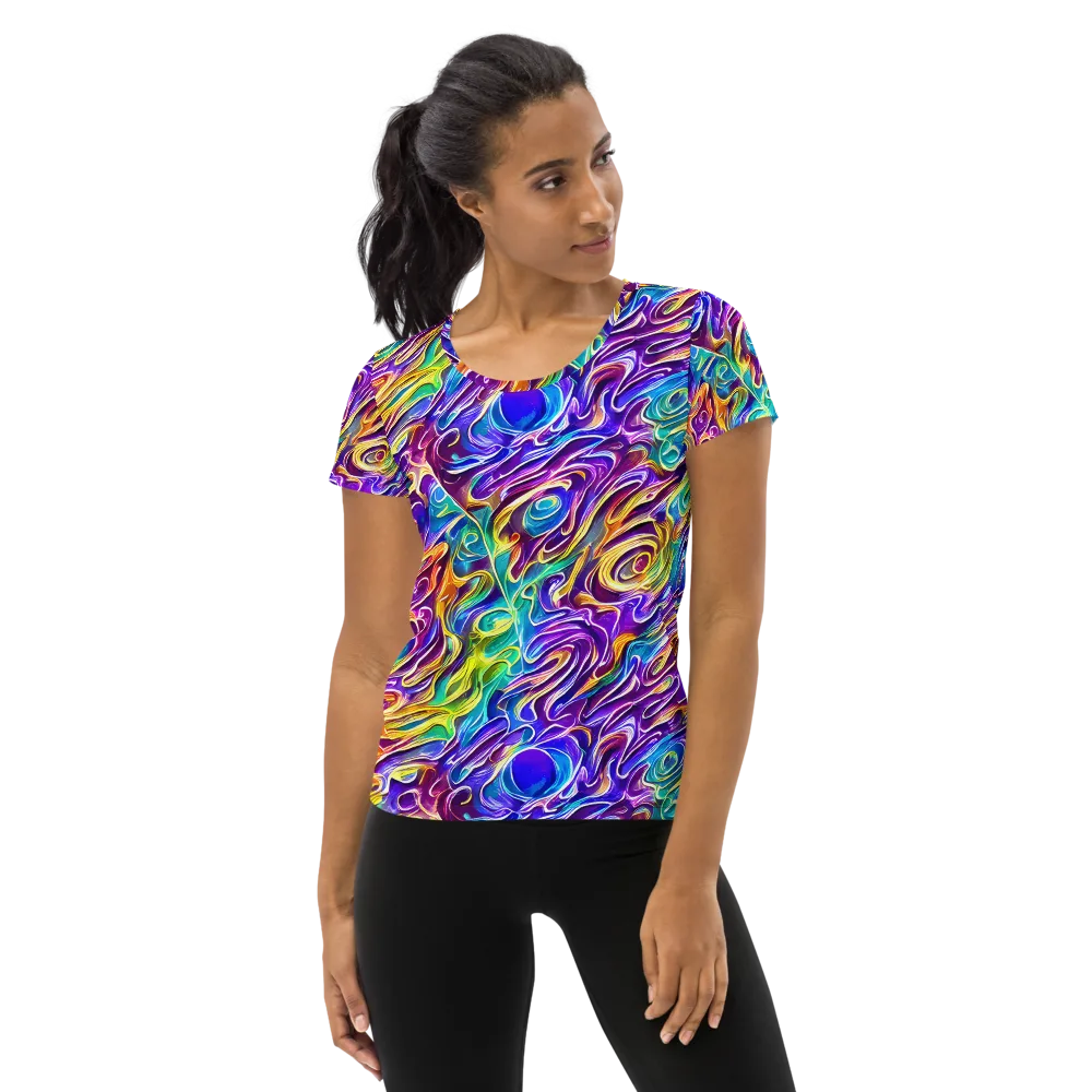 Chromatic Flame on Women's Athletic T-Shirt — Front