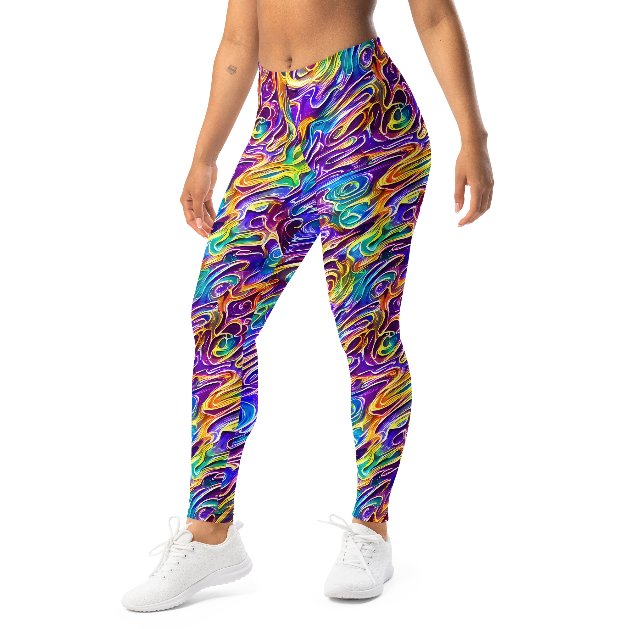 Chromatic Flame on Leggings — Left Front