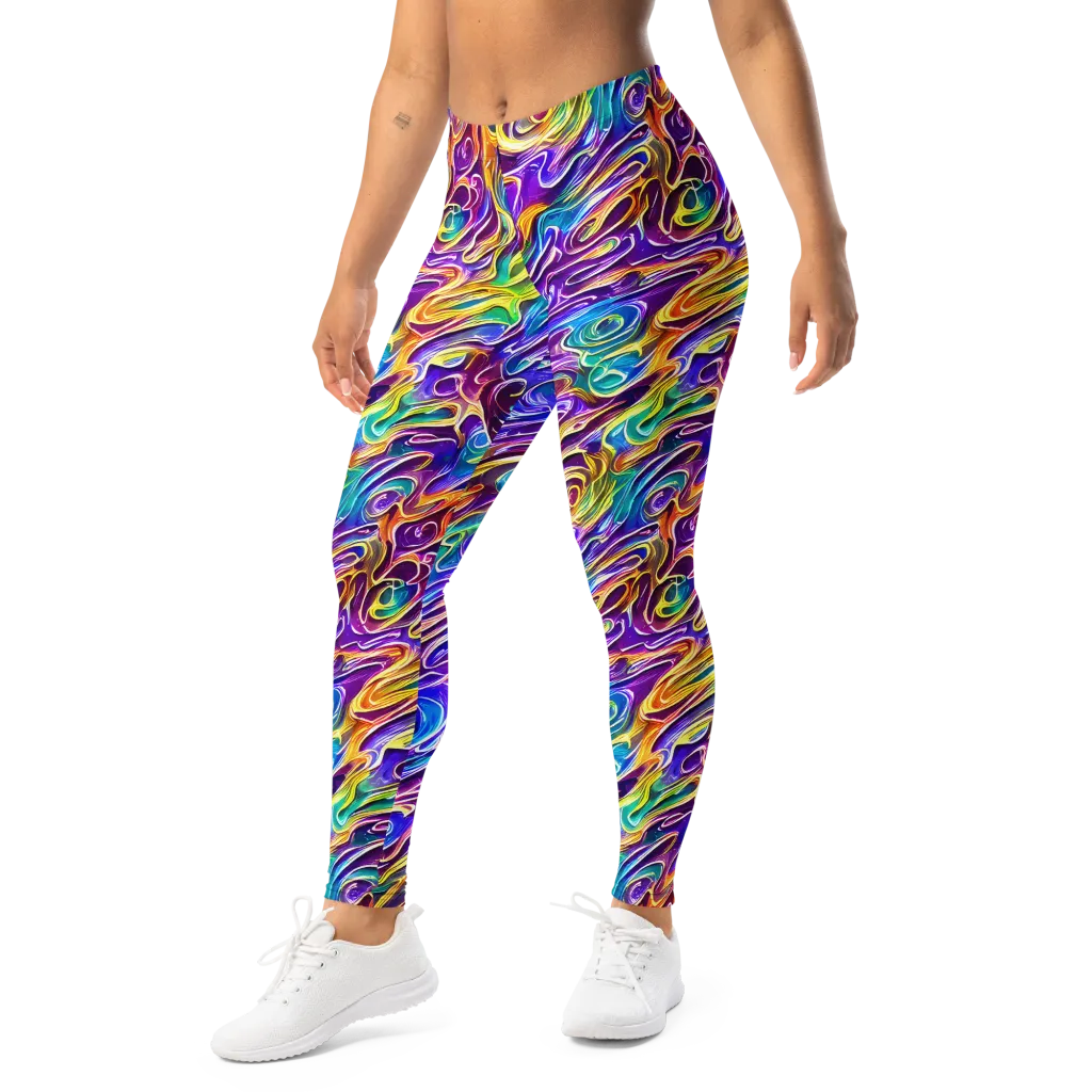Chromatic Flame on Leggings — Left Front