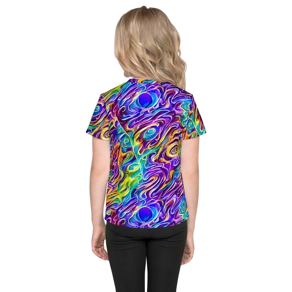 Chromatic Flame on Kids Crew Neck T-Shirt — Back