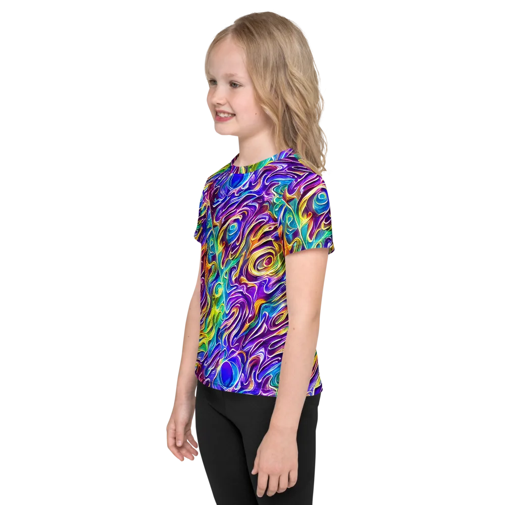 Chromatic Flame on Kids Crew Neck T-Shirt — Left