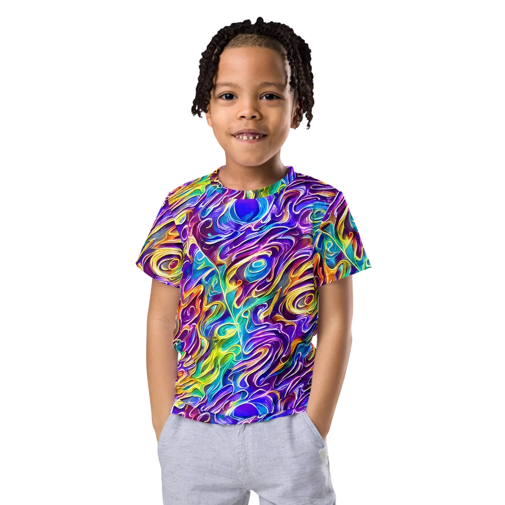 Chromatic Flame on Kids Crew Neck T-Shirt — Front