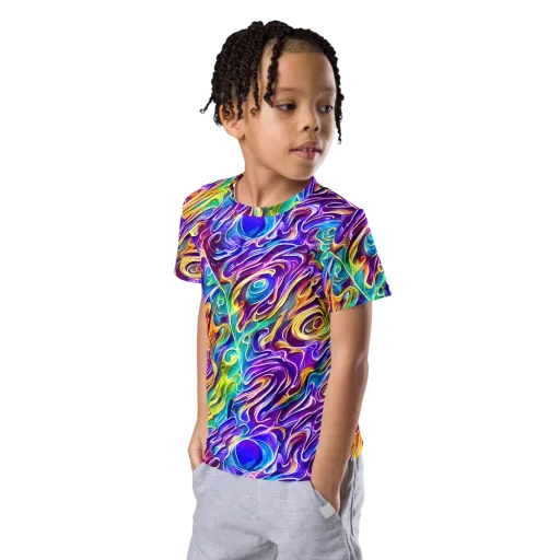 Chromatic Flame on a Kids Crew Neck T-Shirt