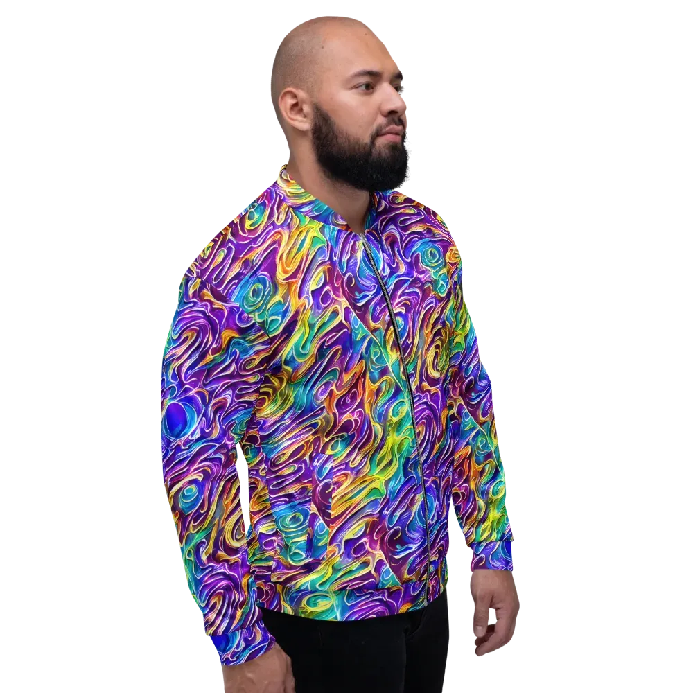 Chromatic Flame on Bomber Jacket — Right