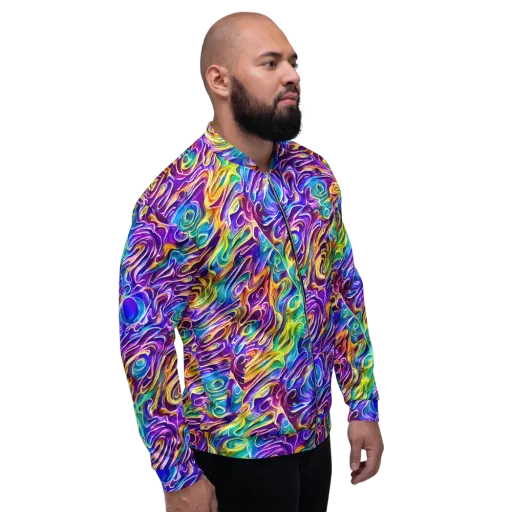 Chromatic Flame on a Bomber Jacket