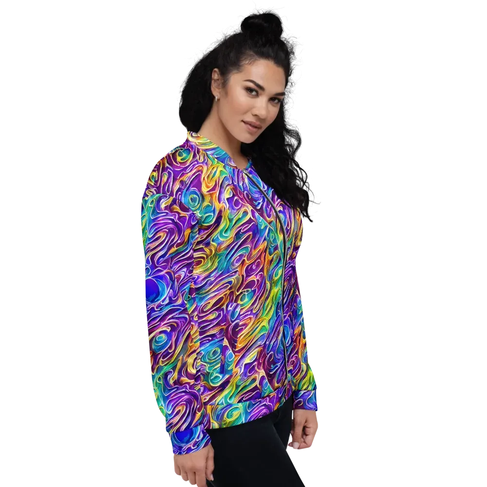Chromatic Flame on Bomber Jacket — Right