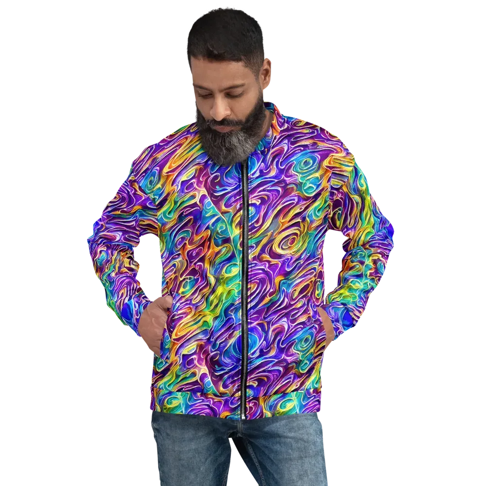 Chromatic Flame on Bomber Jacket — Front