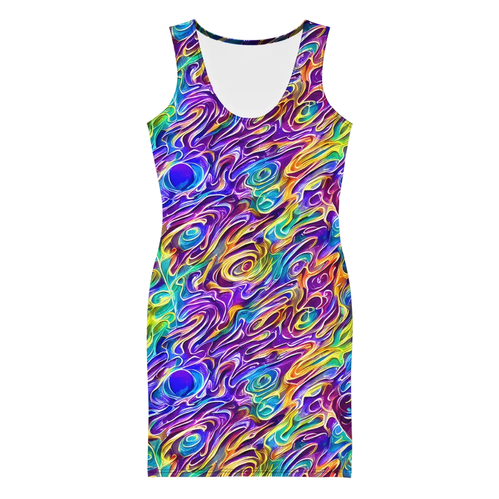 Chromatic Flame on Bodycon Dress — Front