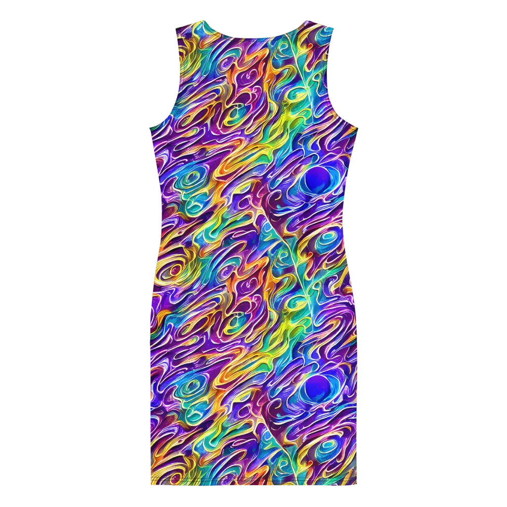 Chromatic Flame on Bodycon Dress — Back