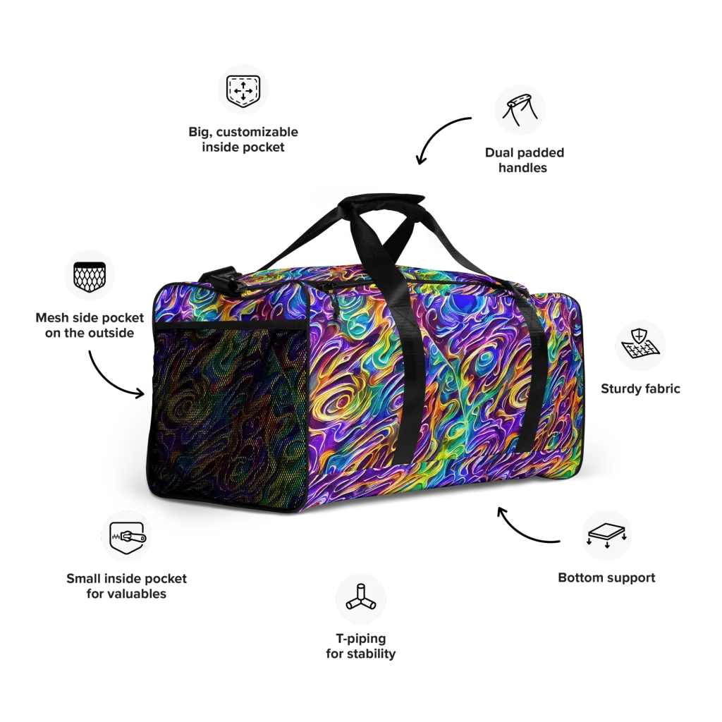 Chromatic Flame on Duffle Bag — Right Front