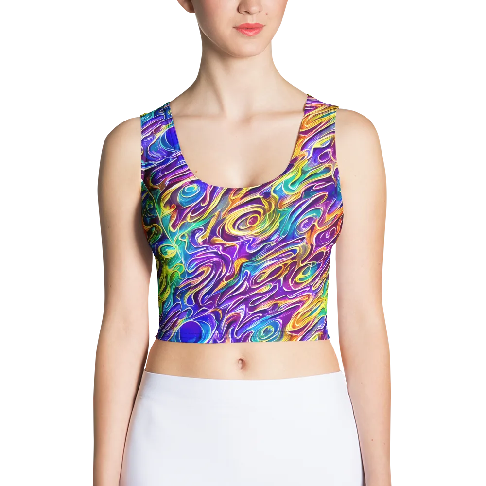 Chromatic Flame on Crop Top — Front