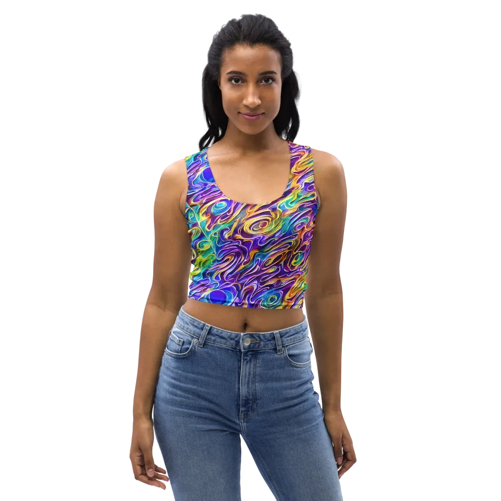 Chromatic Flame on Crop Top — Front