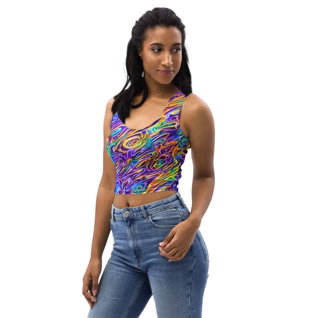 Chromatic Flame on Crop Top — Left Front