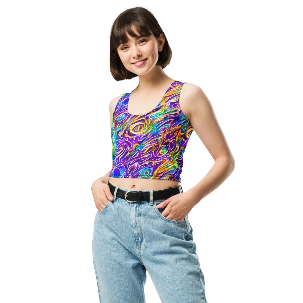 Chromatic Flame on Crop Top — Front