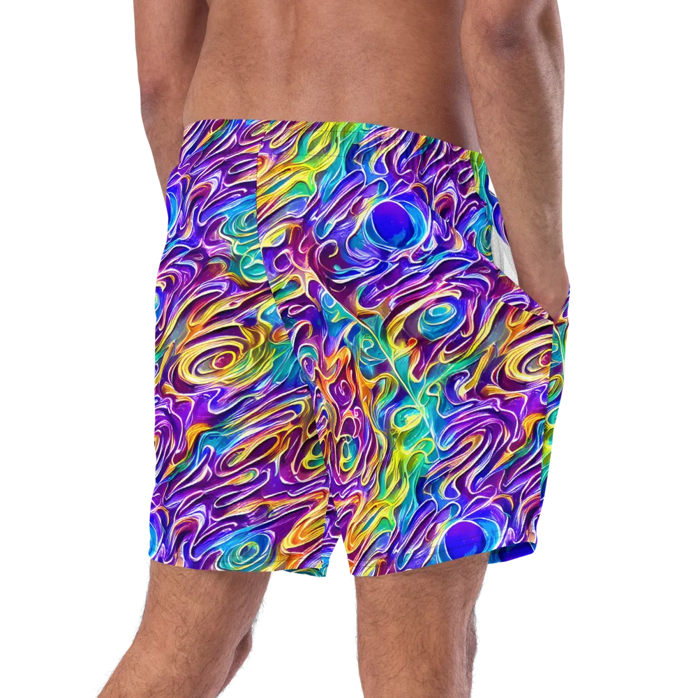 Chromatic Flame on Swim Trunks — Right Back