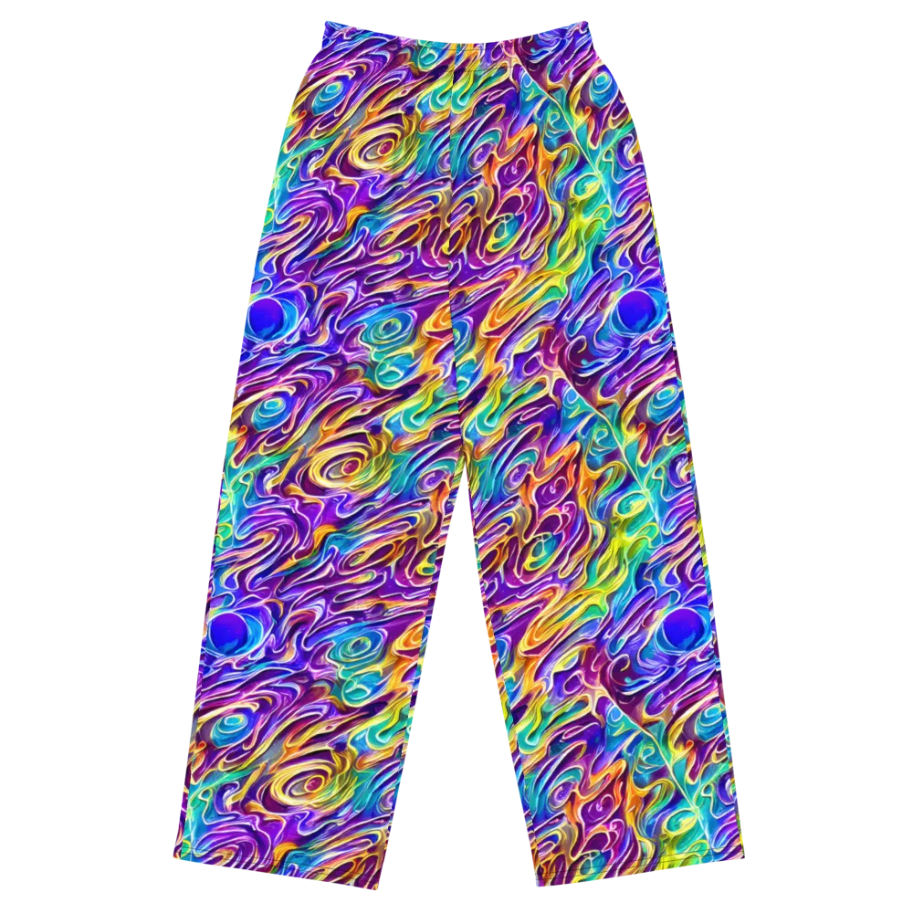 Chromatic Flame on Wide-Leg Pants — Front