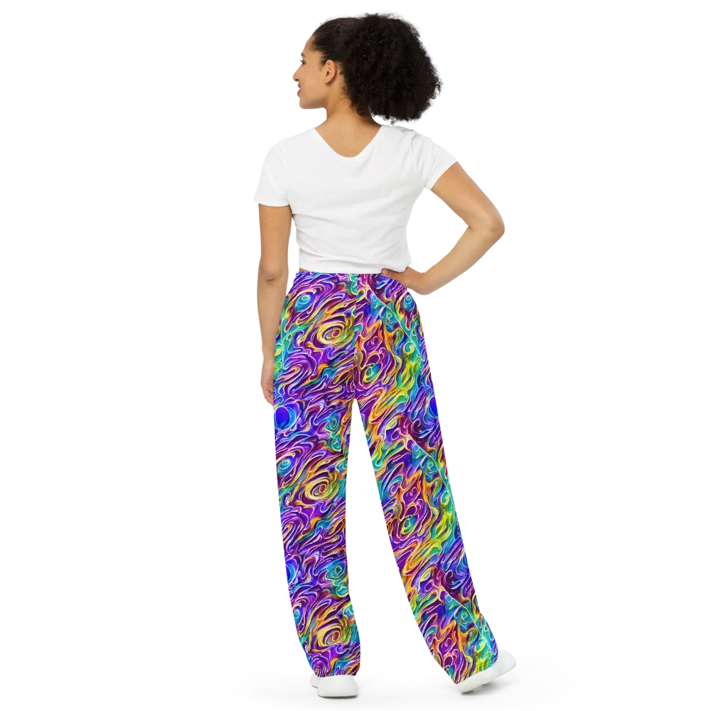 Chromatic Flame on Wide-Leg Pants — Back