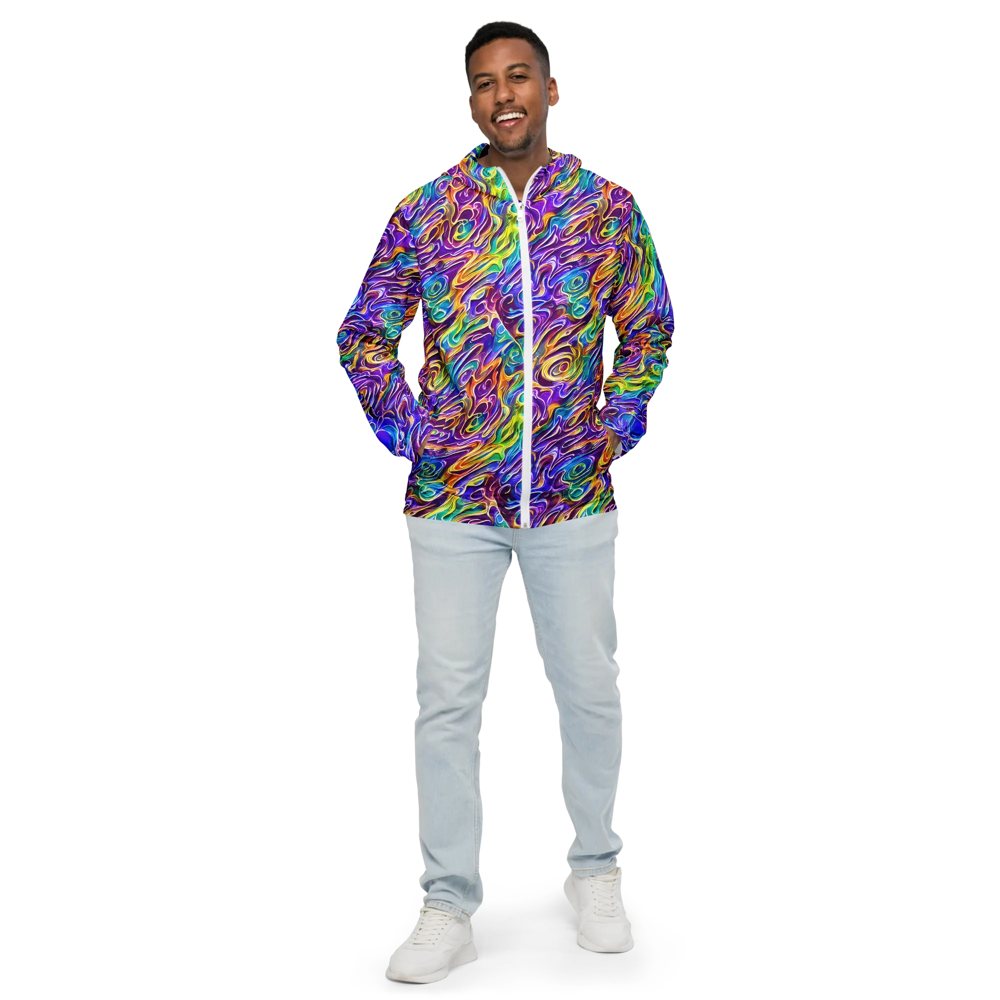 Chromatic Flame on Men's Windbreaker — Front