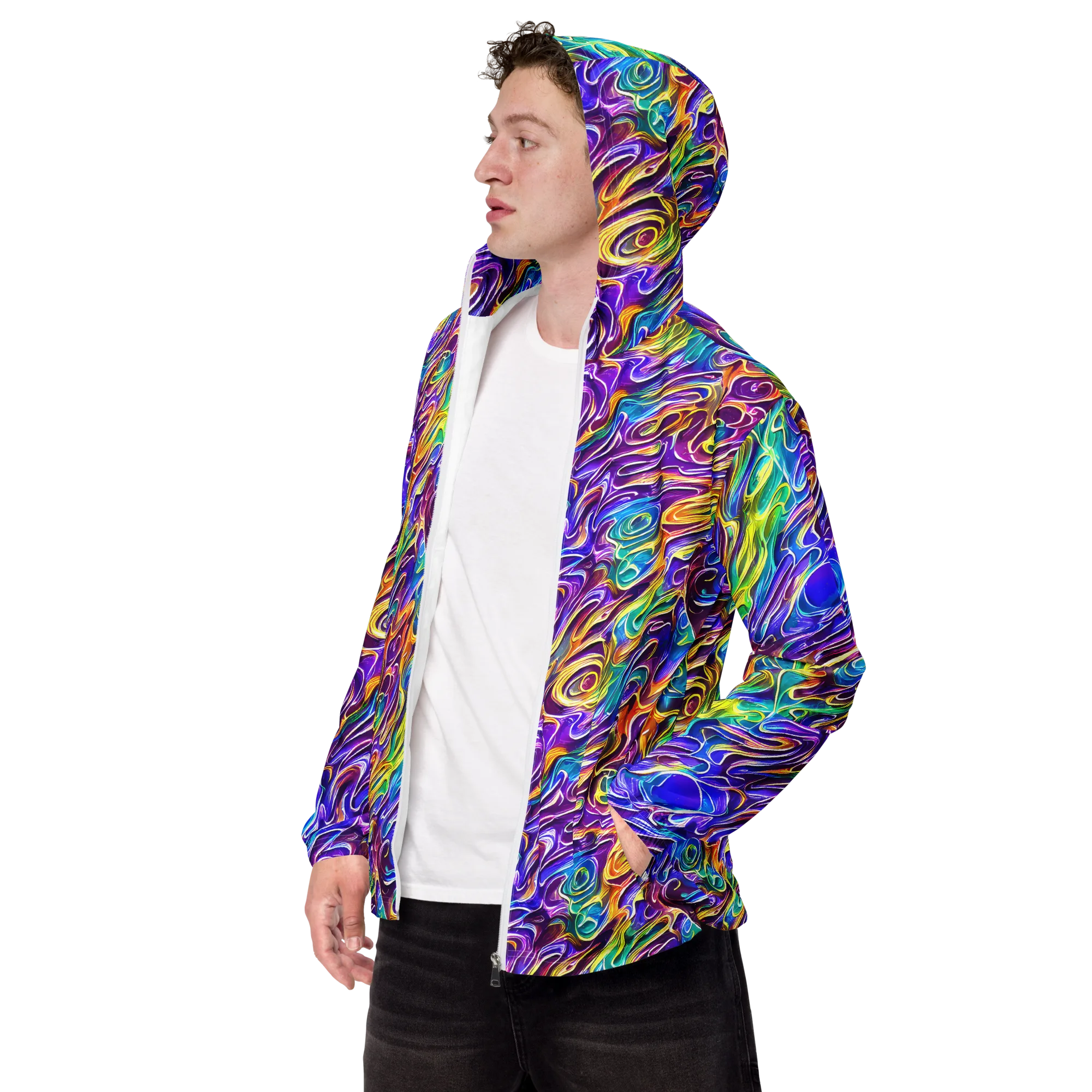 Chromatic Flame on Men's Windbreaker — Left Front