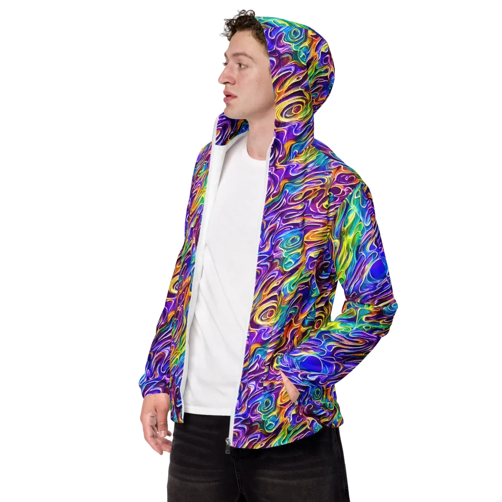 Chromatic Flame on Men's Windbreaker — Left Front