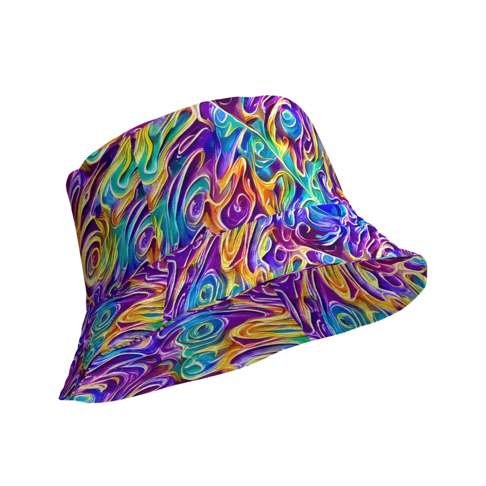 Chromatic Flame on Reversible Bucket Hat — Product details Outside