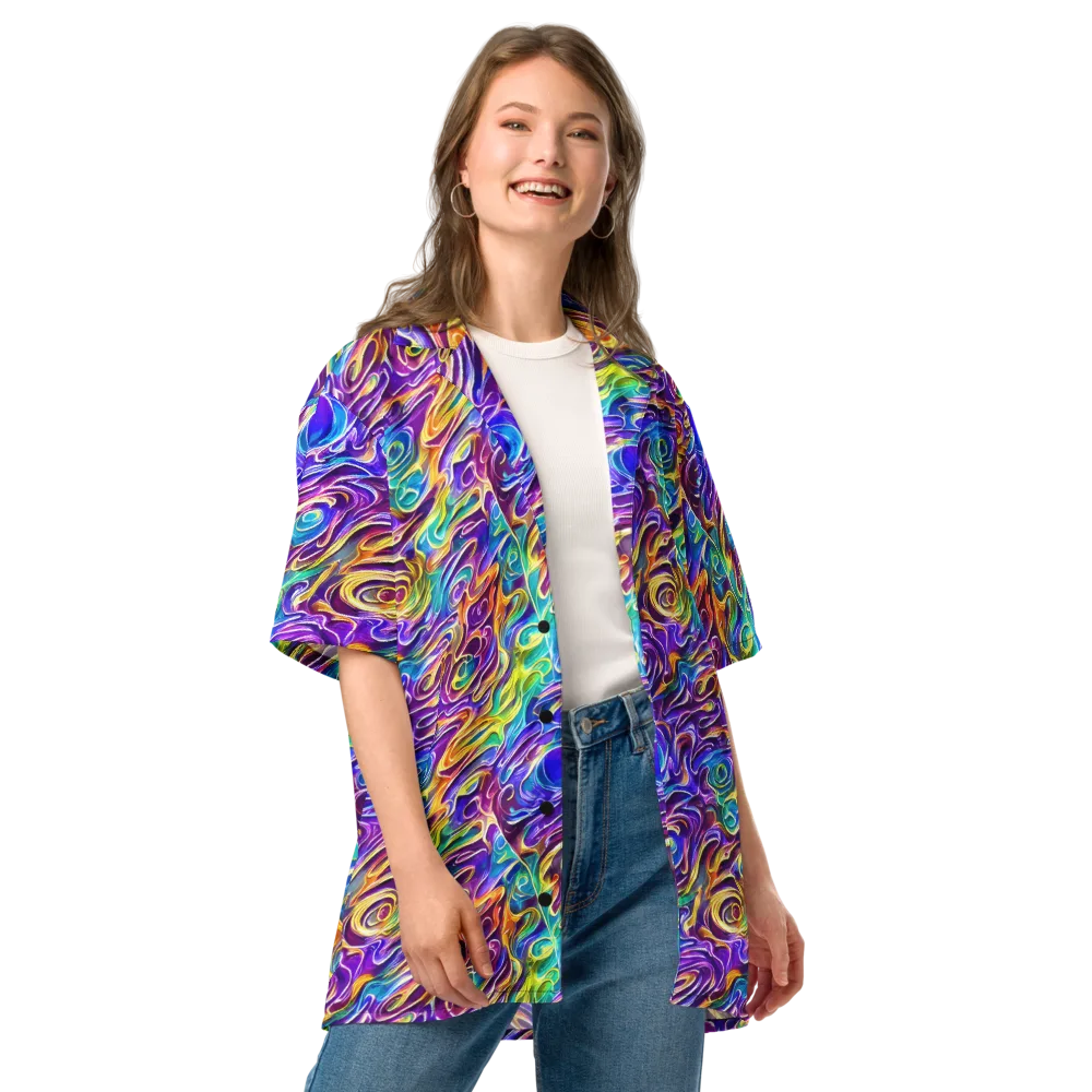 Chromatic Flame on Button Shirt — Front