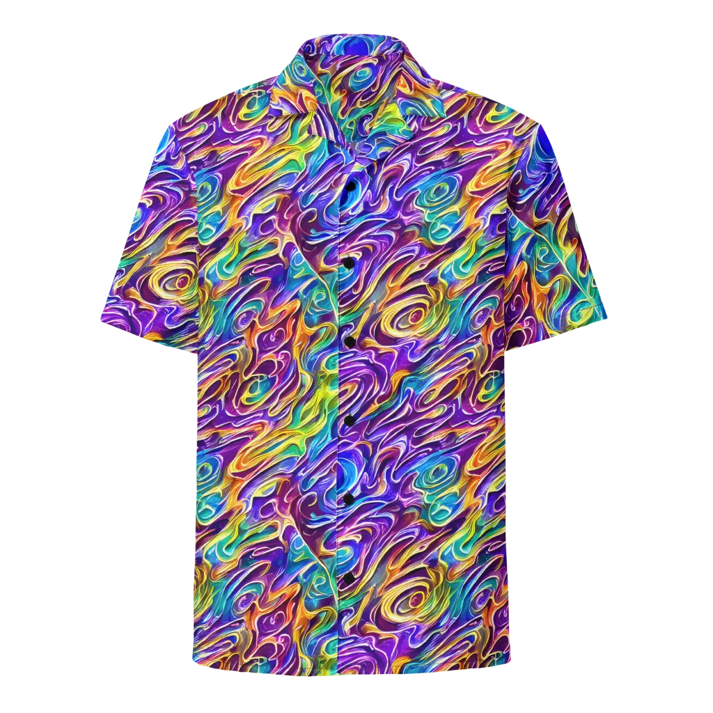 Chromatic Flame on Button Shirt — Front