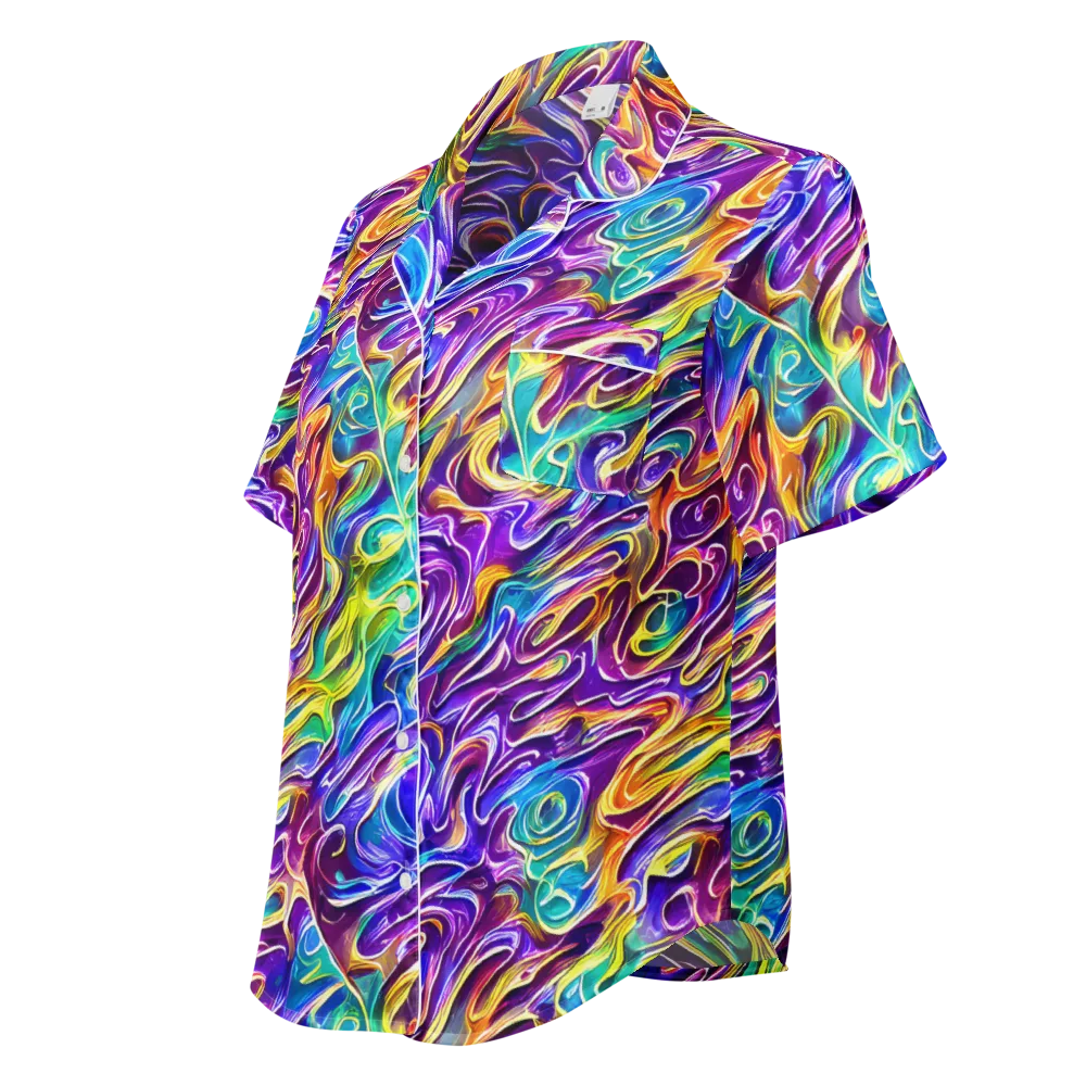 Chromatic Flame on Women's Short Sleeve Pajama Top — Left Front