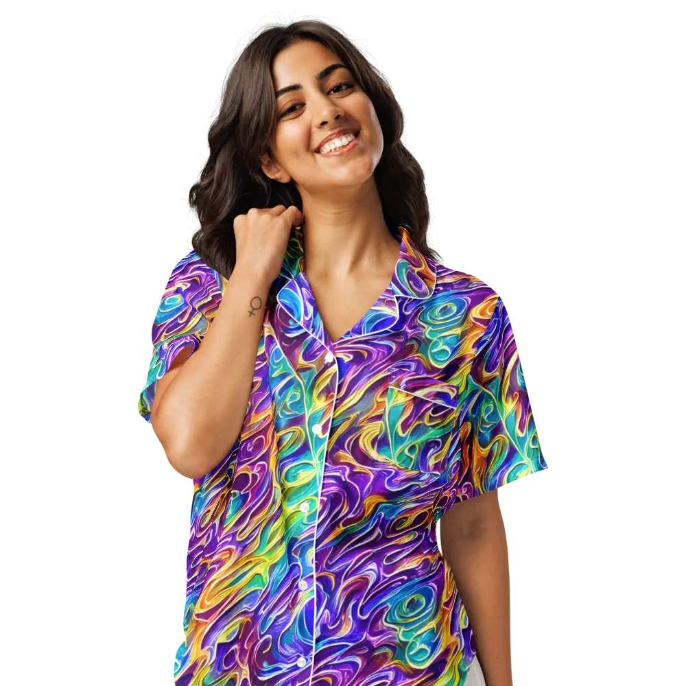 Chromatic Flame on Women's Short Sleeve Pajama Top — Front