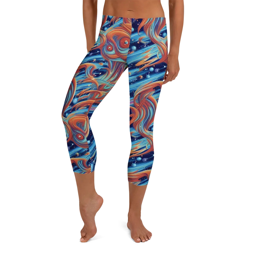 Orbit Flame on Capri Leggings — Front