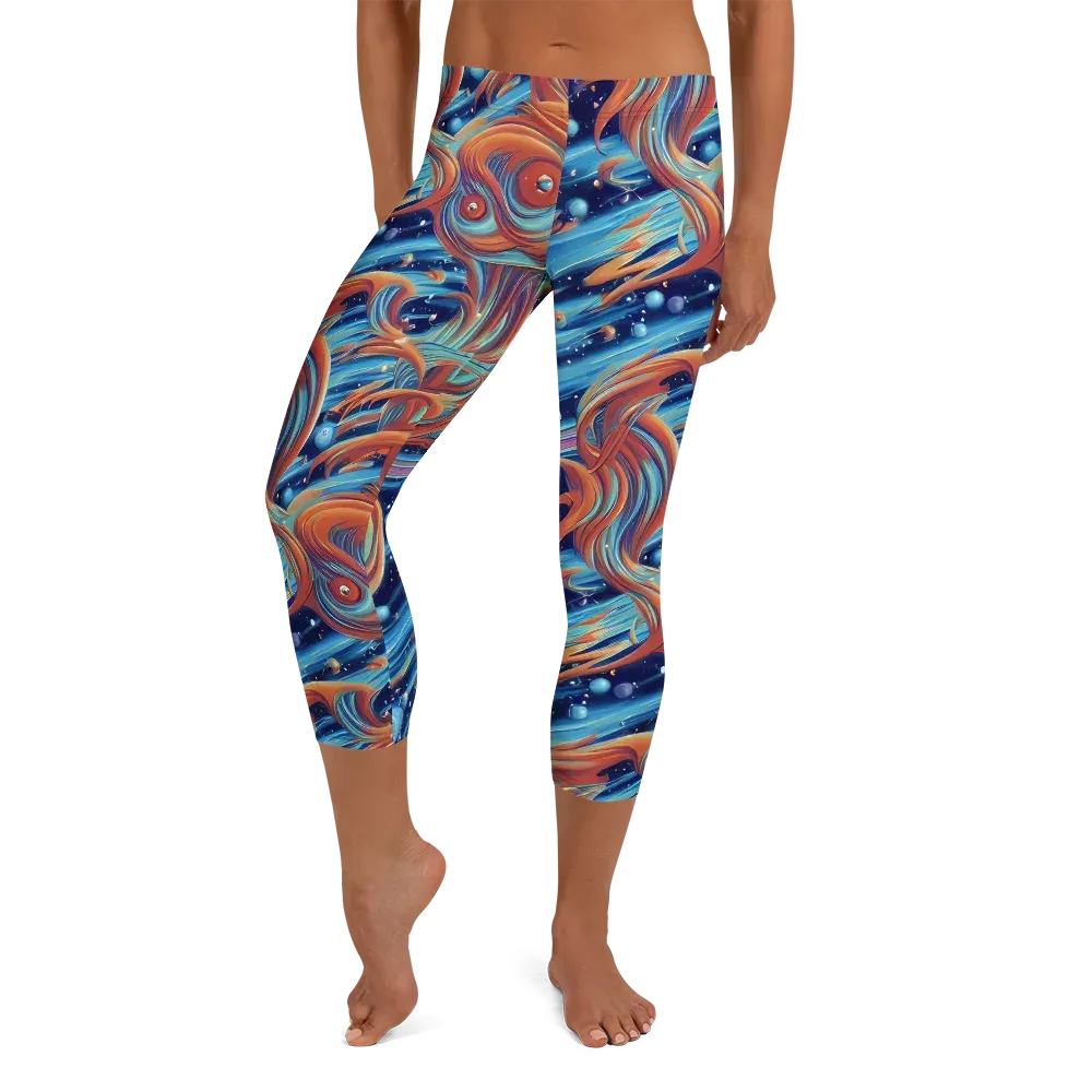 Orbit Flame on Capri Leggings — Front