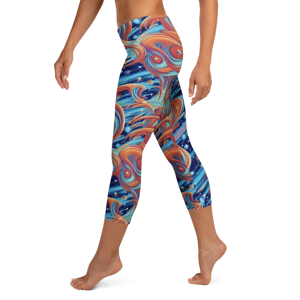 Orbit Flame on Capri Leggings — Left