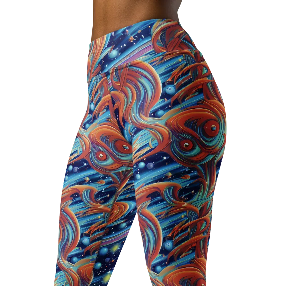 Orbit Flame on Yoga Leggings — Left Front