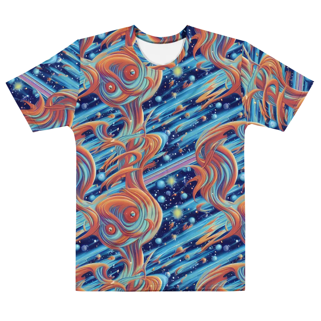 Orbit Flame on Men's Cotton Crew Neck T-Shirt — Front