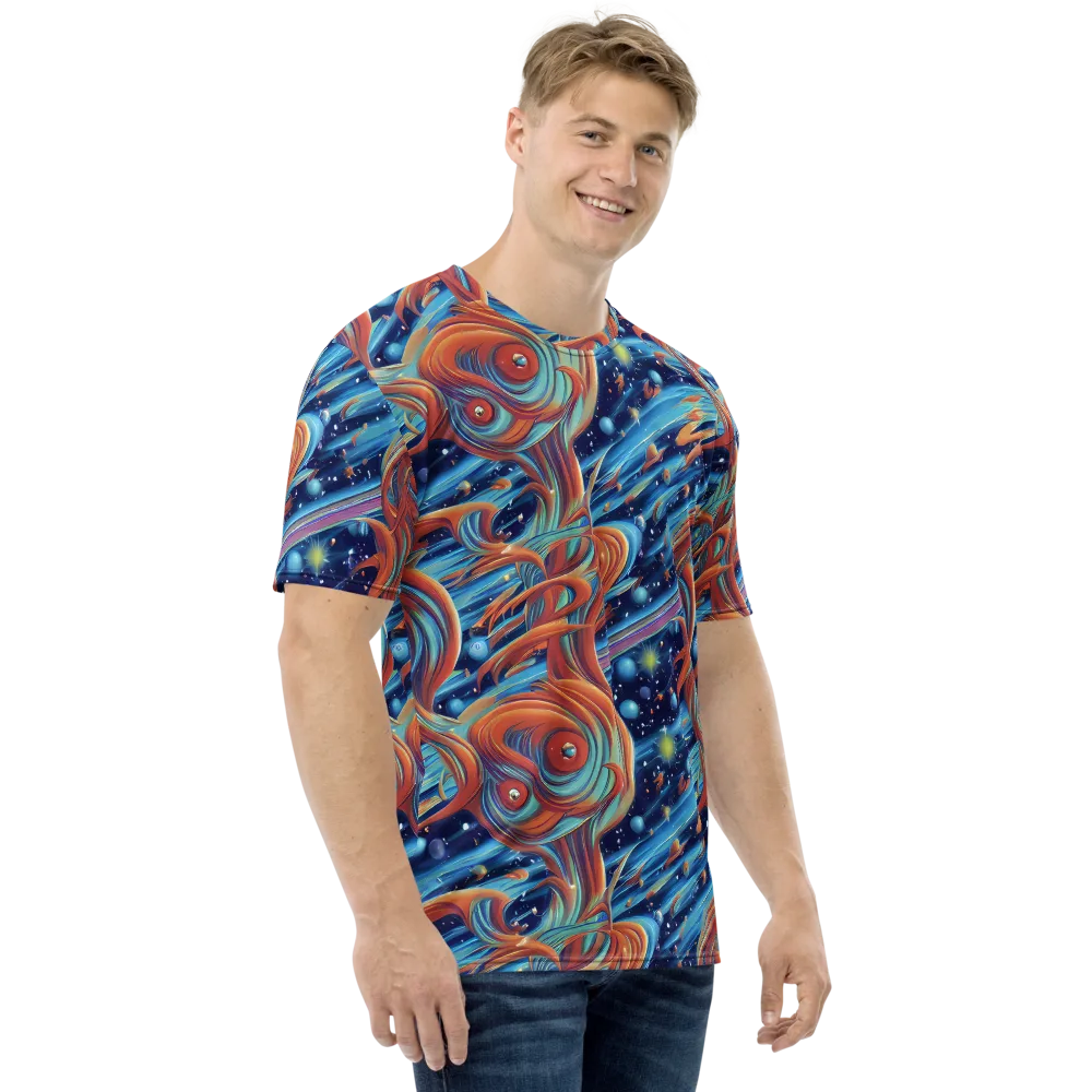 Orbit Flame on Men's Crew Neck T-Shirt — Right