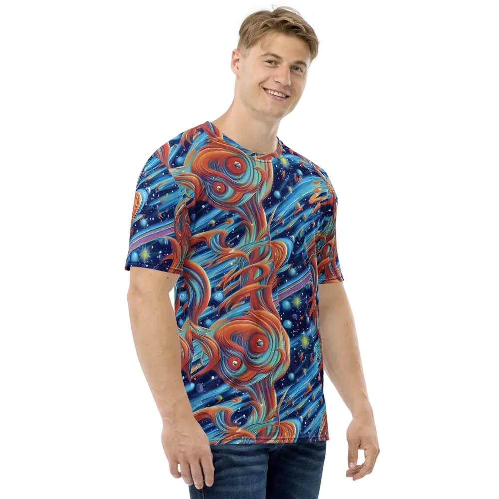Orbit Flame on Men's Crew Neck T-Shirt — Right