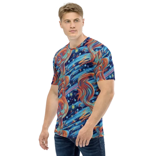 Orbit Flame on a Men's Crew Neck T-Shirt