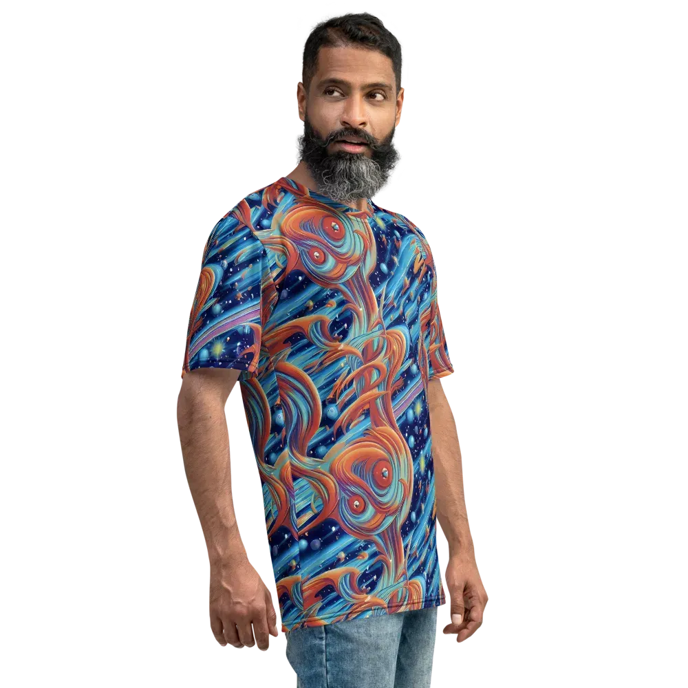 Orbit Flame on Men's Crew Neck T-Shirt — Right